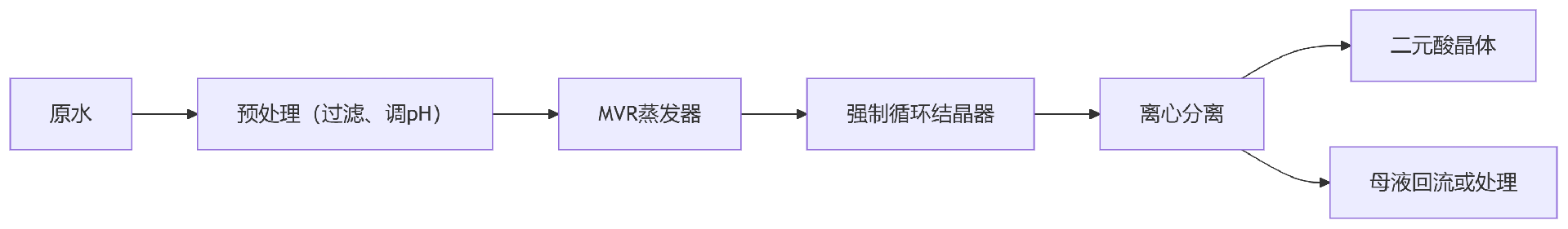 6T/h二元酸廢水蒸發(fā)結晶設備